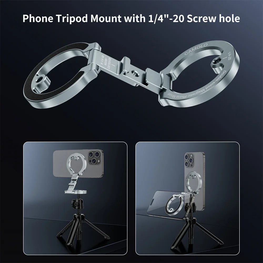 CAMOLO Magnetic Phone Ring Holder – Double-Sided Kickstand with Cold Shoe