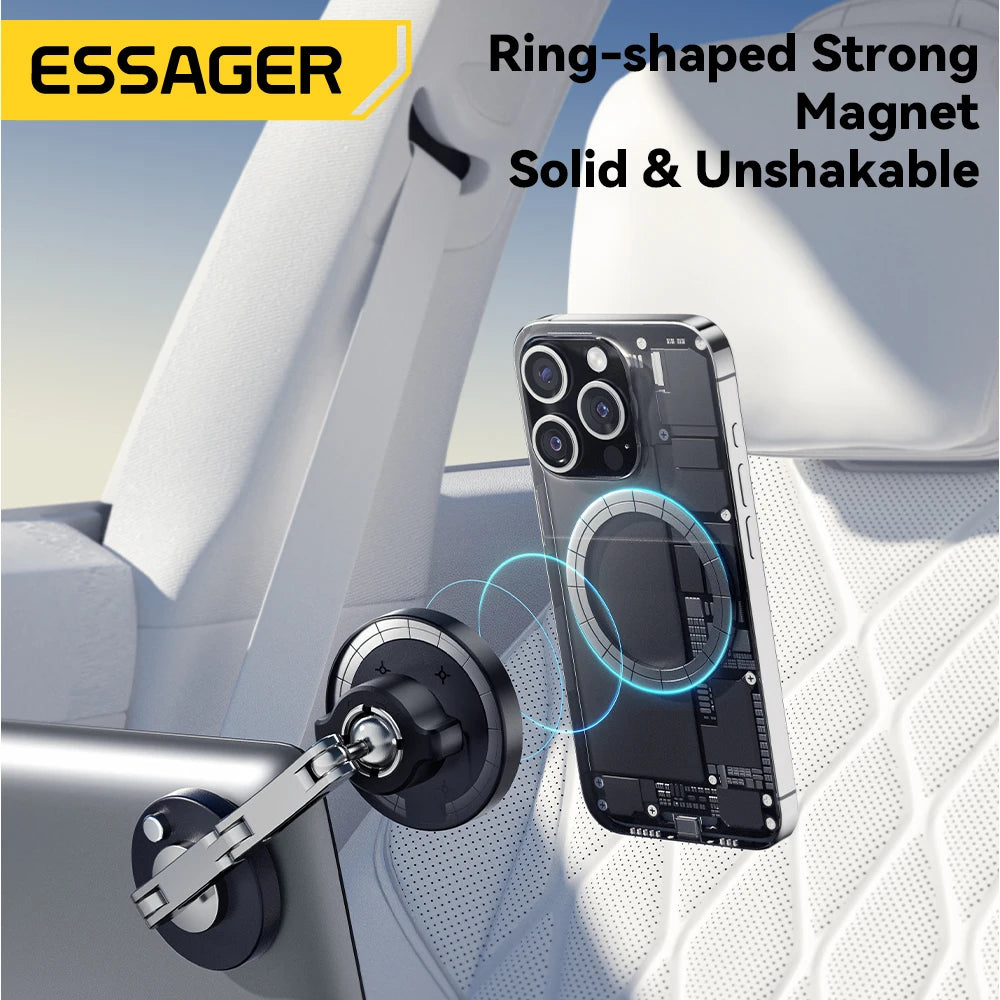 ESSAGER Magnetic Car Charger – 15W Fast Magsafe Mount for iPhone