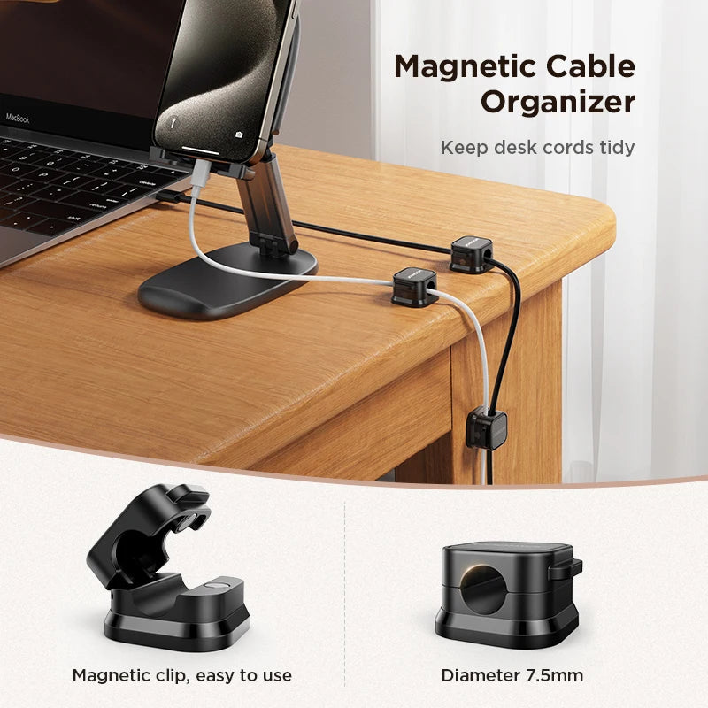 JOYROOM Magnetic Cable Clips - Adjustable Desk Organizer