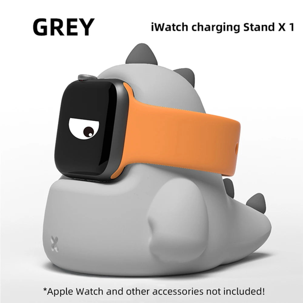 Apple Watch Charger Stand – Silicone Dock for All Series - Dinosaur