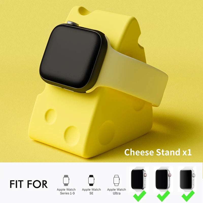 Apple Watch Charger Stand – Silicone Dock for All Series - Cheese
