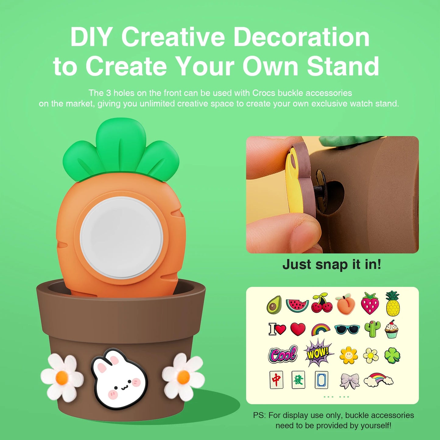 Apple Watch Charger Stand – Silicone Dock for All Series - Cute Plant