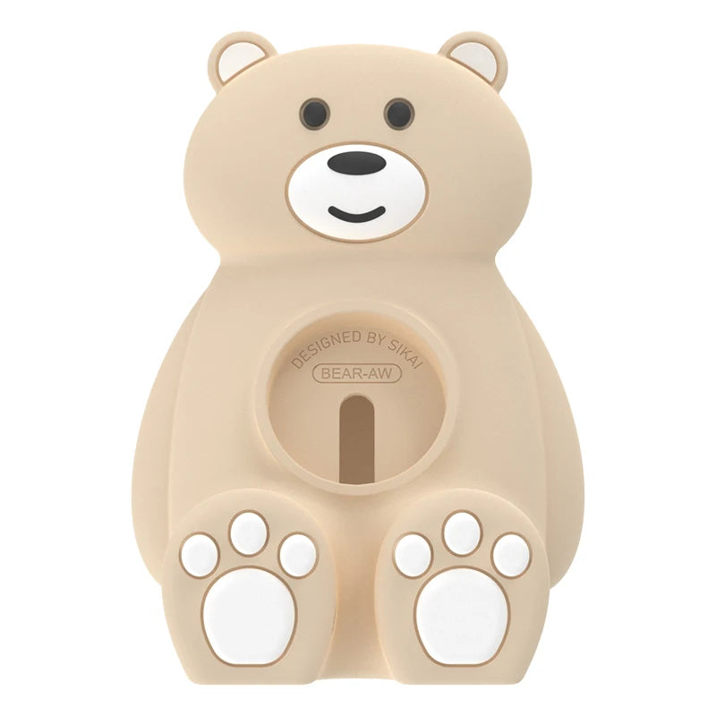 Apple Watch Charger Stand – Silicone Dock for All Series - Cute Bear