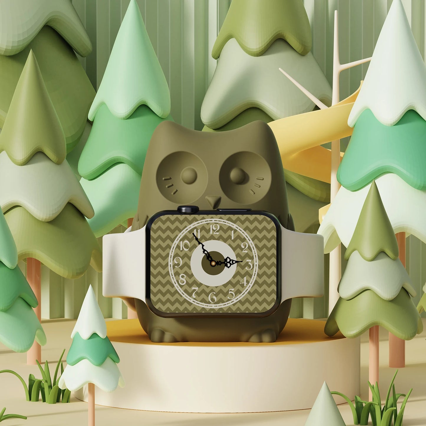 Apple Watch Charger Stand – Silicone Dock for All Series - Owl