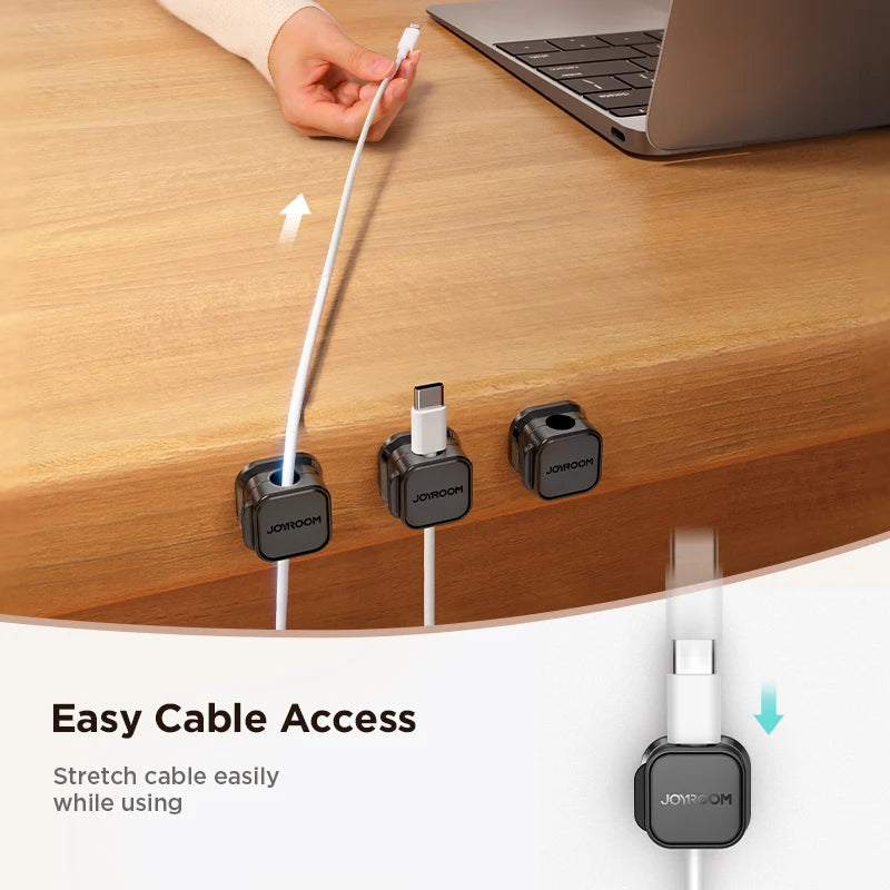 JOYROOM Magnetic Cable Clips - Adjustable Desk Organizer
