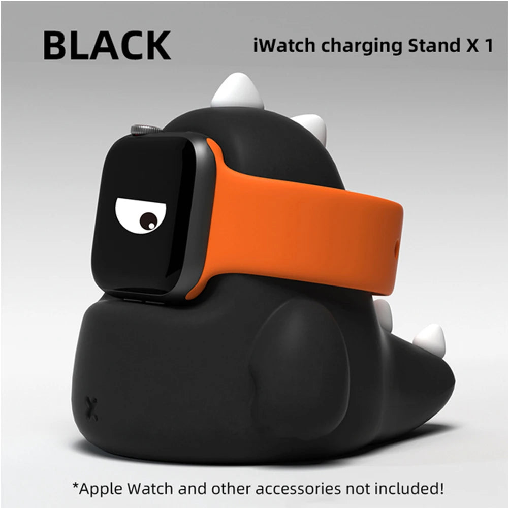 Apple Watch Charger Stand – Silicone Dock for All Series - Dinosaur