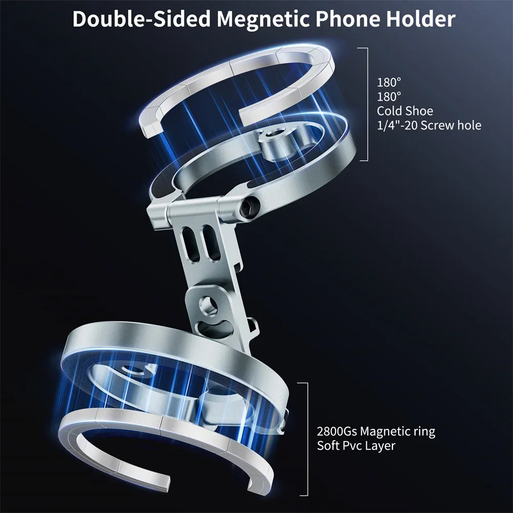 CAMOLO Magnetic Phone Ring Holder – Double-Sided Kickstand with Cold Shoe