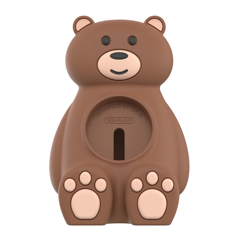 Apple Watch Charger Stand – Silicone Dock for All Series - Cute Bear