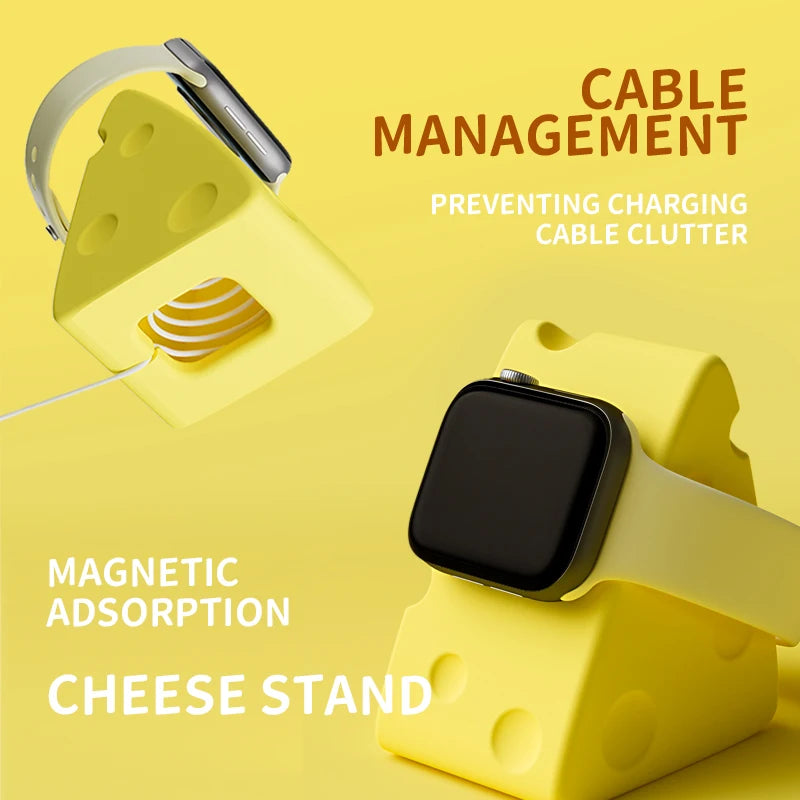Apple Watch Charger Stand – Silicone Dock for All Series - Cheese