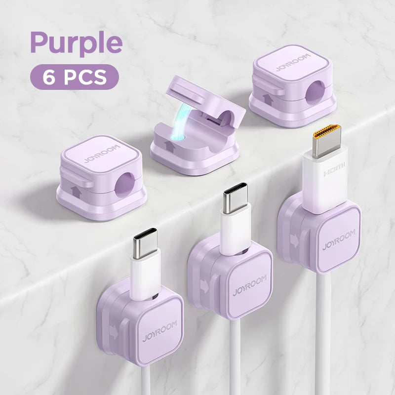 JOYROOM Magnetic Cable Clips - Adjustable Desk Organizer