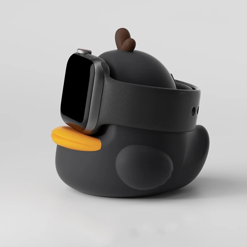 Apple Watch Charger Stand – Silicone Dock for All Series - Cute Duck