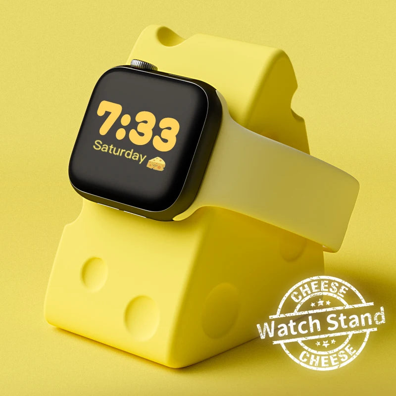 Apple Watch Charger Stand – Silicone Dock for All Series - Cheese