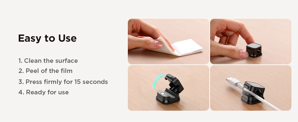 JOYROOM Magnetic Cable Clips - Adjustable Desk Organizer