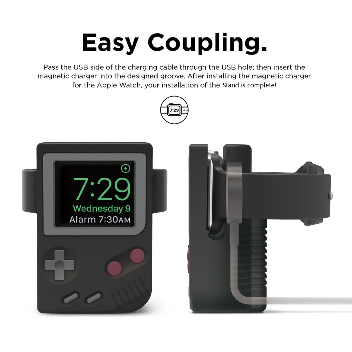 Apple Watch Charger Stand – Silicone Dock for All Series - Retro Computer
