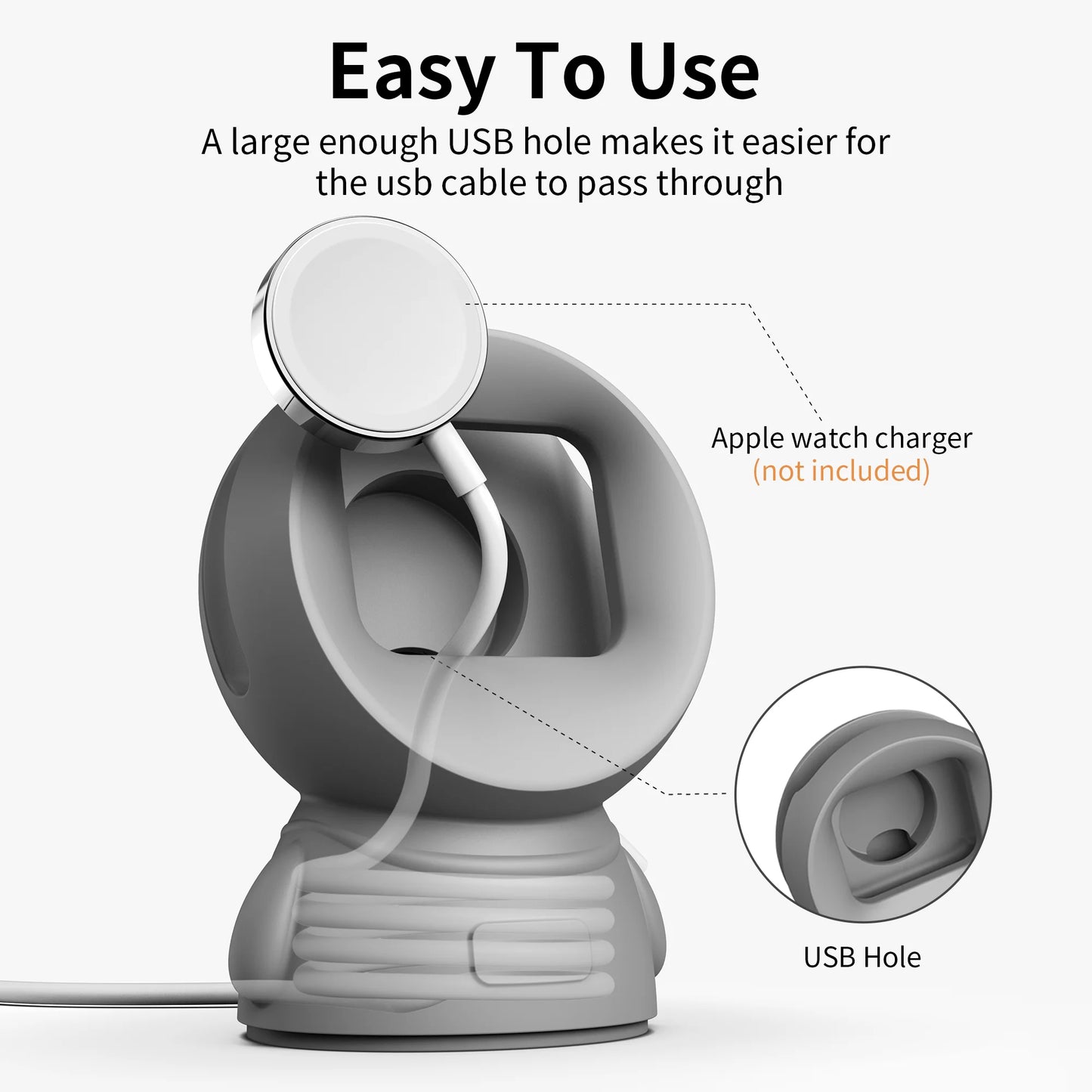Apple Watch Charger Stand – Silicone Dock for All Series 5