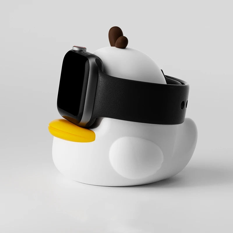 Apple Watch Charger Stand – Silicone Dock for All Series - Cute Duck
