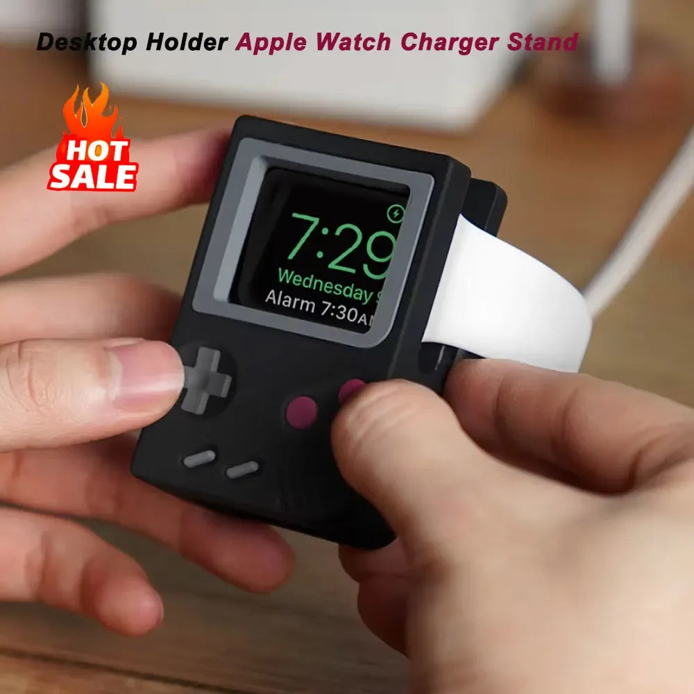 Apple Watch Charger Stand – Silicone Dock for All Series - Retro Computer
