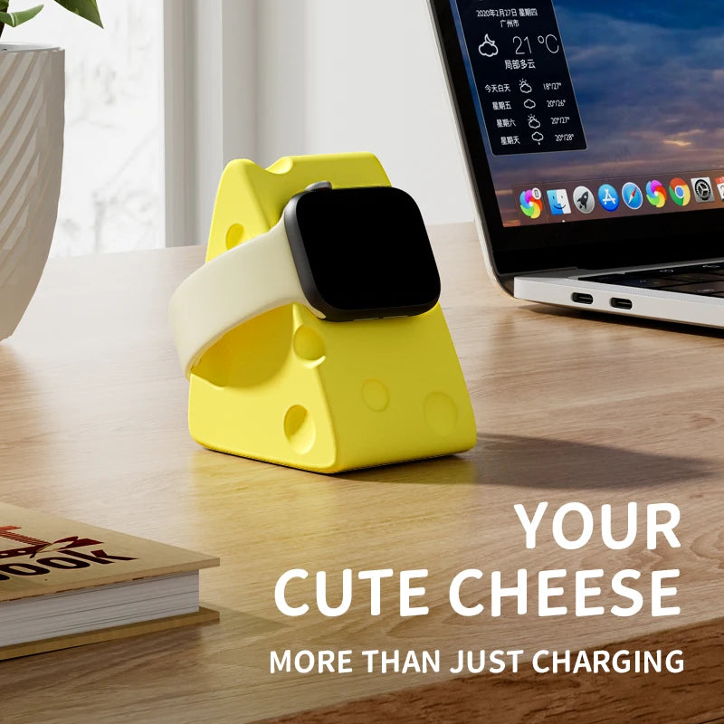 Apple Watch Charger Stand – Silicone Dock for All Series - Cheese