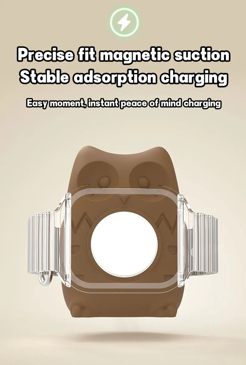 Apple Watch Charger Stand – Silicone Dock for All Series - Owl