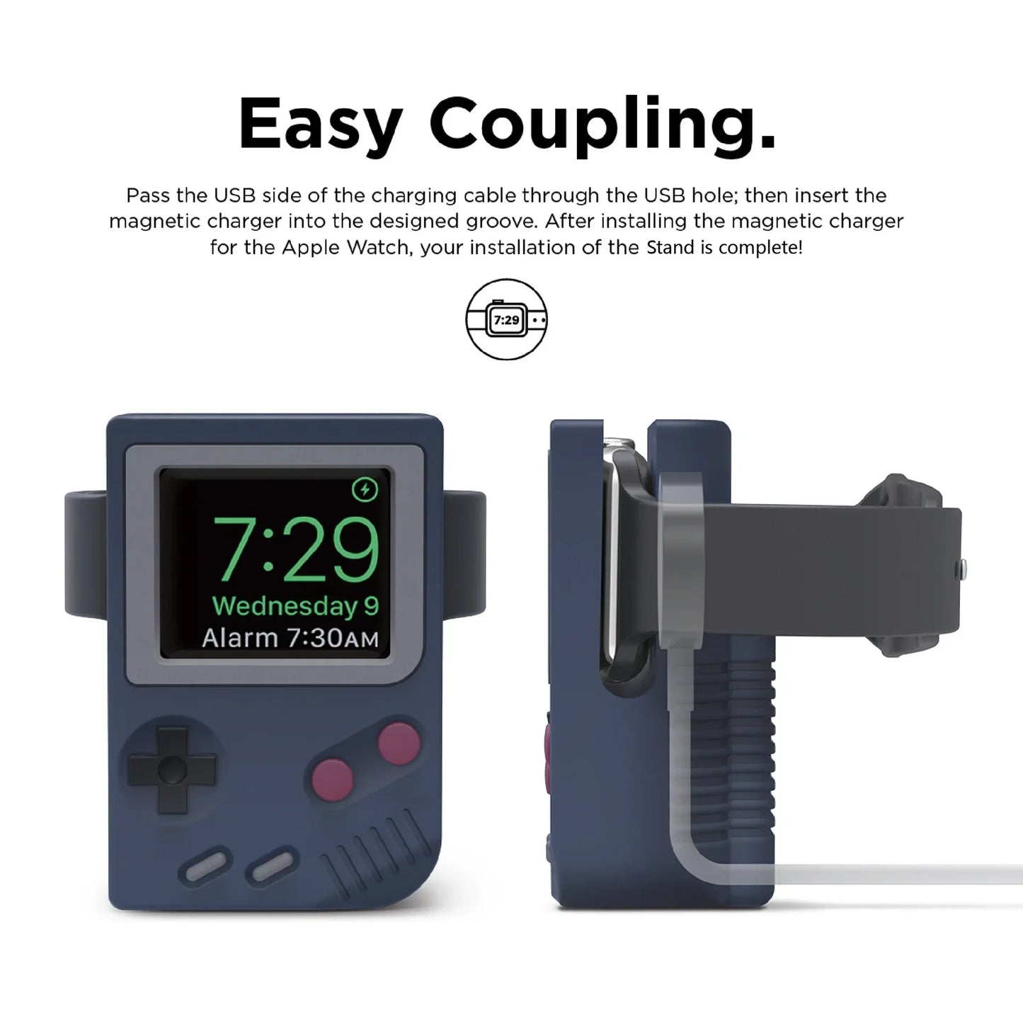Apple Watch Charger Stand – Silicone Dock for All Series - Retro Computer