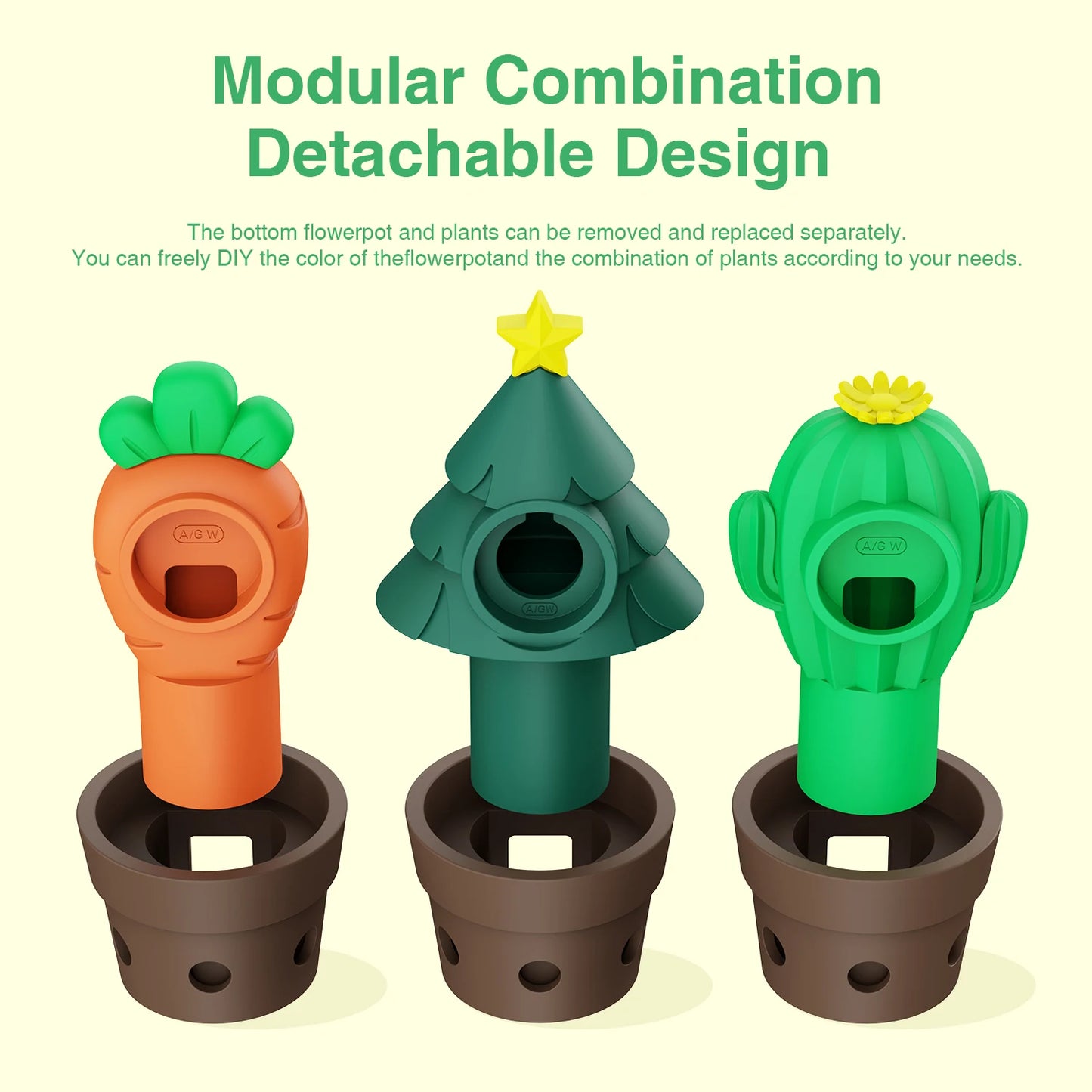 Apple Watch Charger Stand – Silicone Dock for All Series - Cute Plant