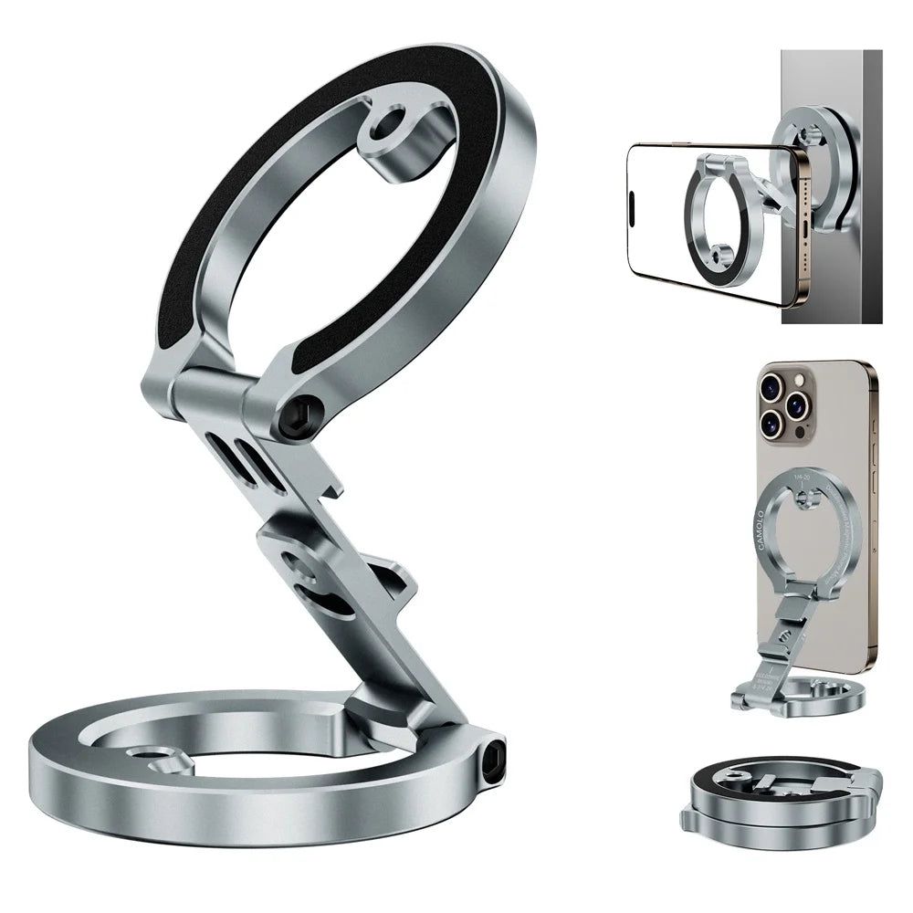 CAMOLO Magnetic Phone Ring Holder – Double-Sided Kickstand with Cold Shoe