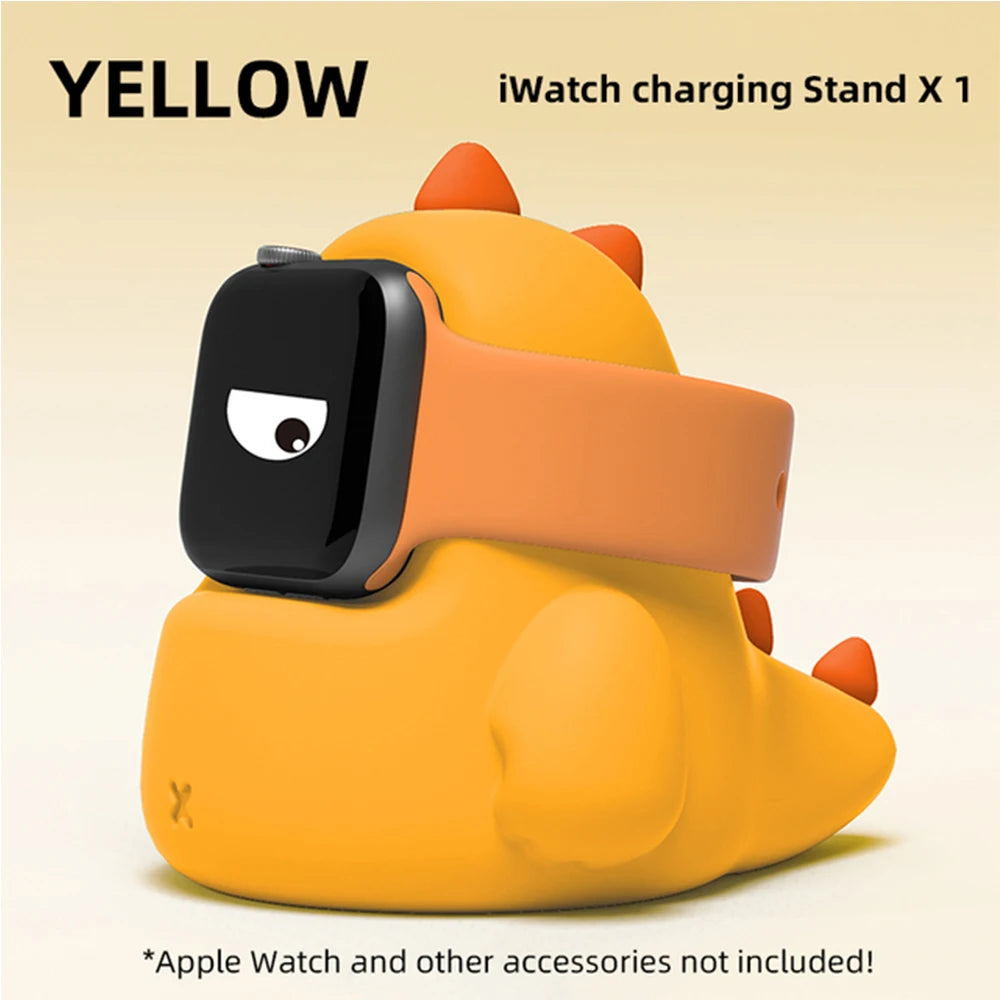 Apple Watch Charger Stand – Silicone Dock for All Series - Dinosaur