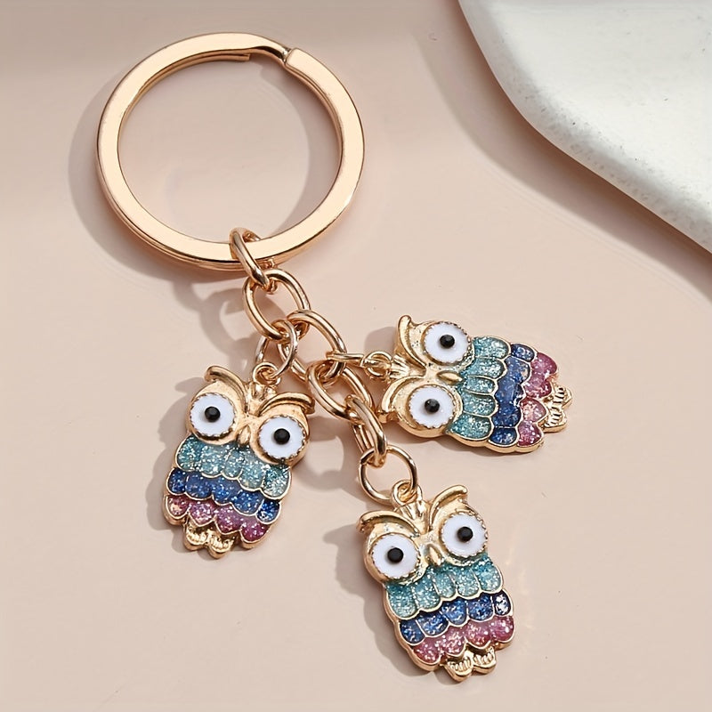 Glitter Owl Keychain