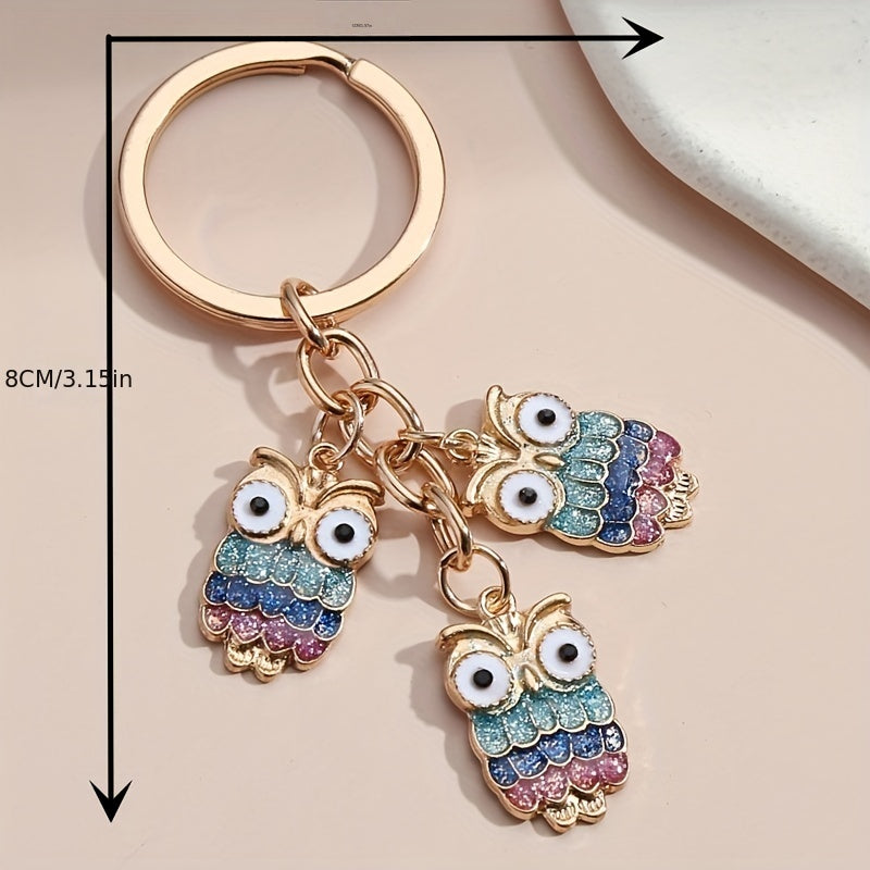 Glitter Owl Keychain