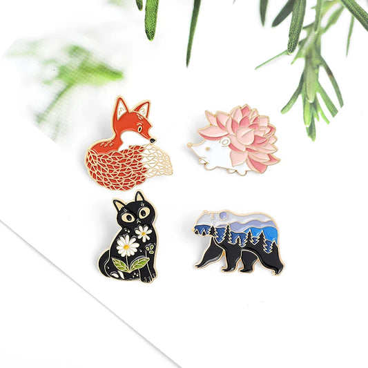 Landscape Flower Animals Pins