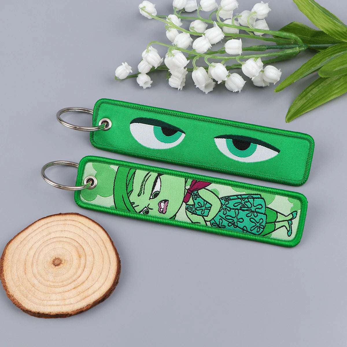 Cartoon Embroidery Key Fobs