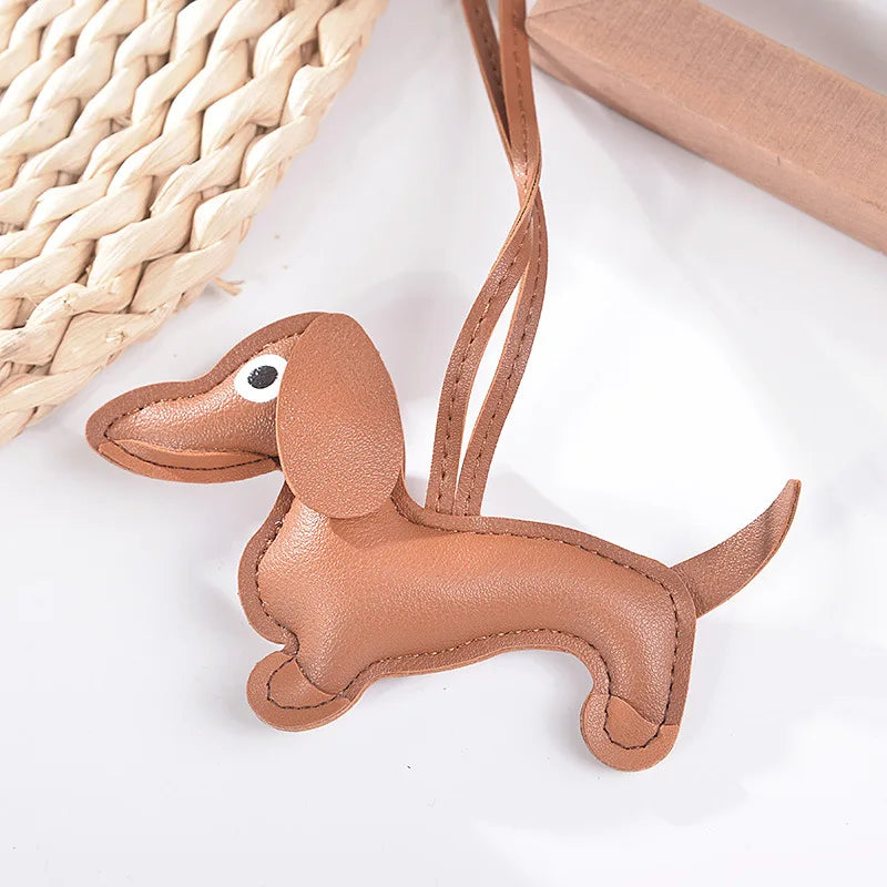 PU Leather Dog Keychain