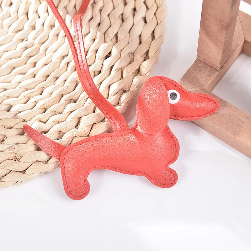 PU Leather Dog Keychain