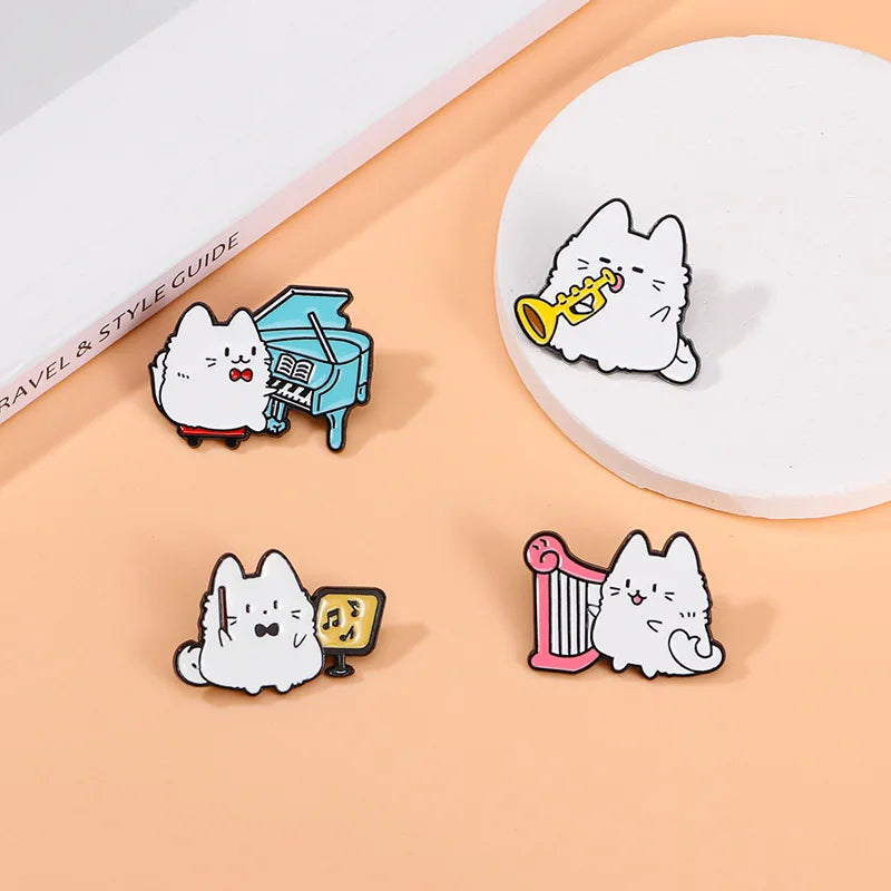 White Cat Pins Collection