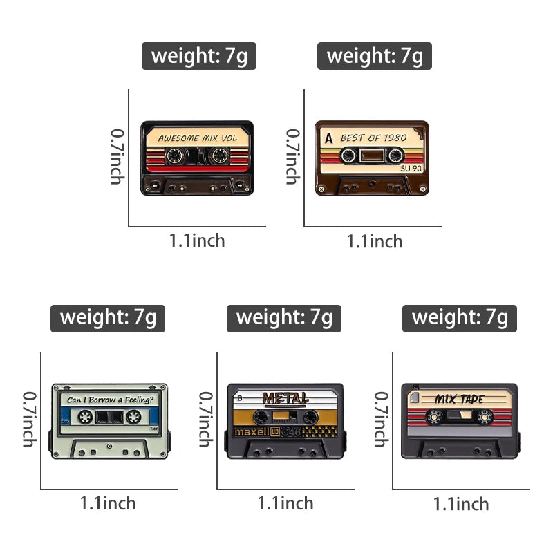 Retro Tape Radio Pins