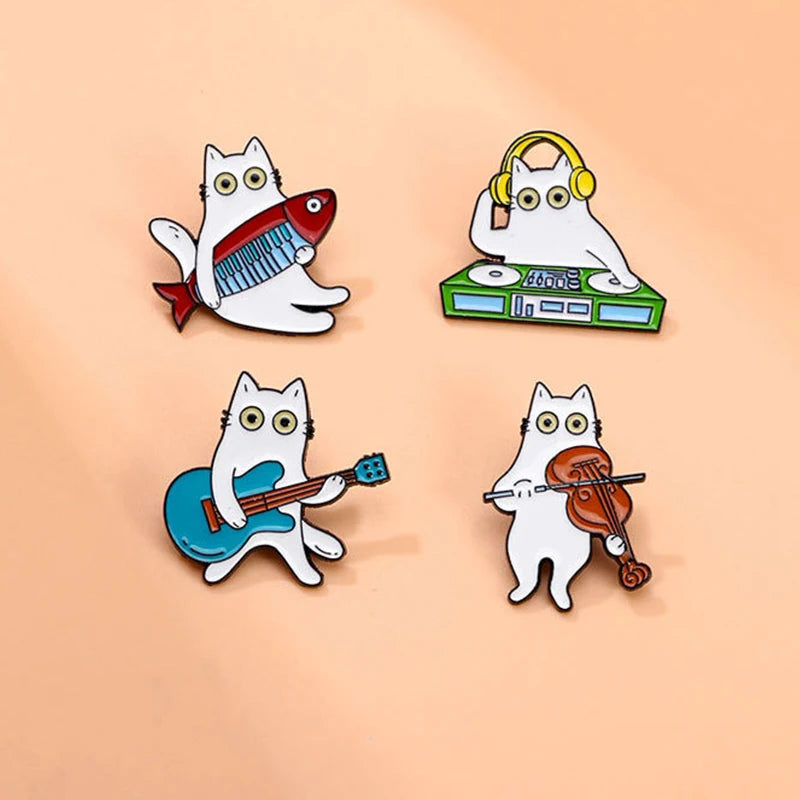 White Cat Pins Collection