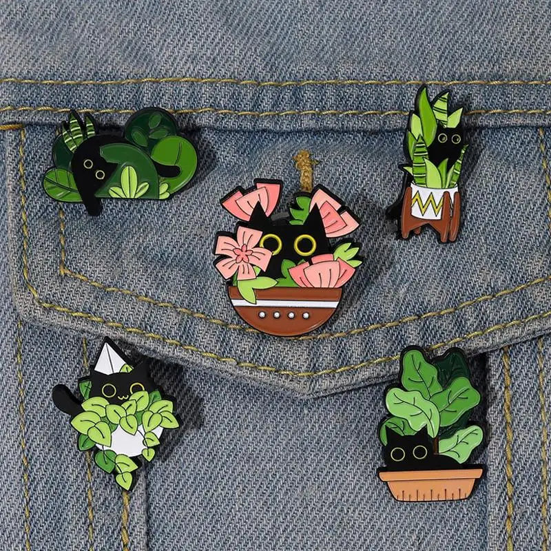 Cats in Plants Pins