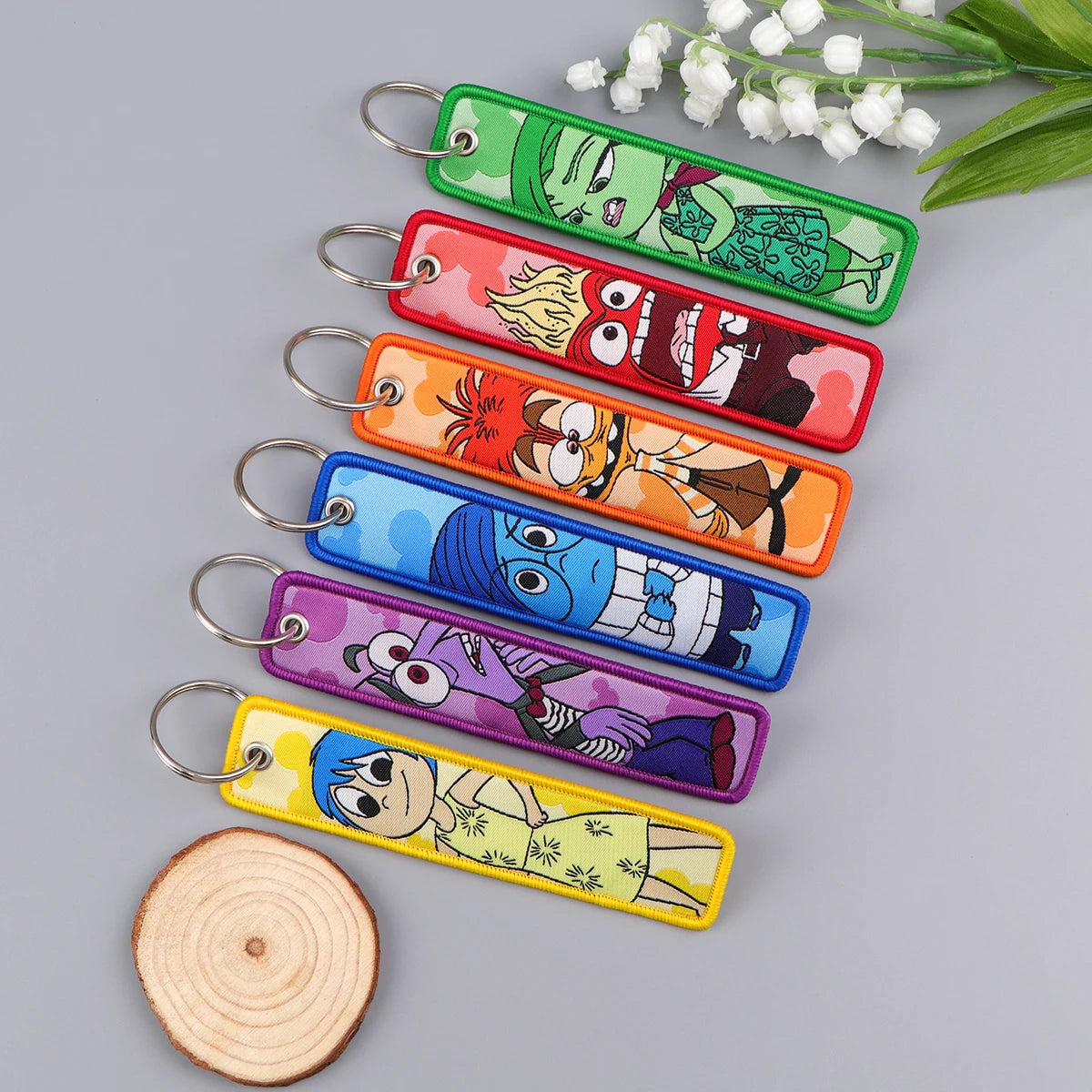 Cartoon Embroidery Key Fobs