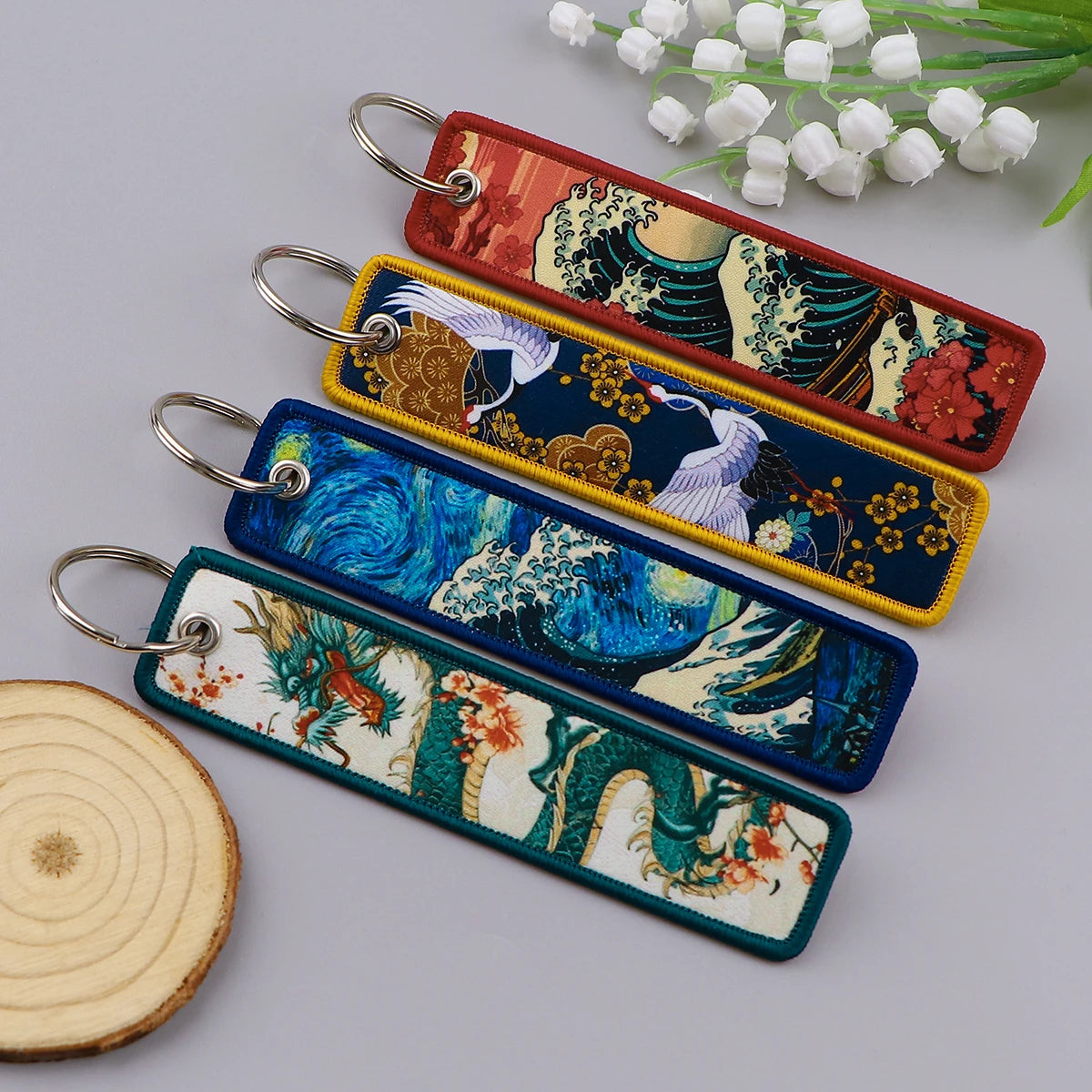 Japanese Waves Keychain