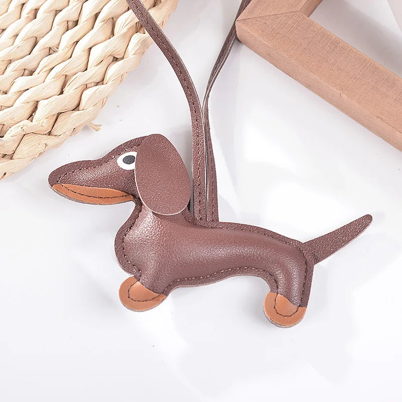 PU Leather Dog Keychain