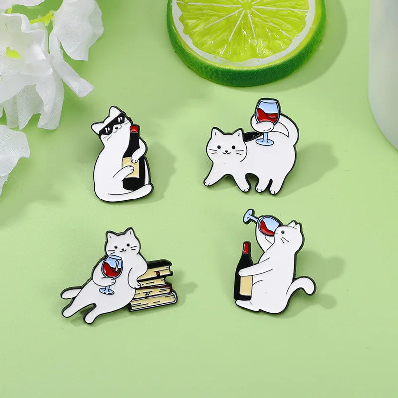 White Cat Pins Collection