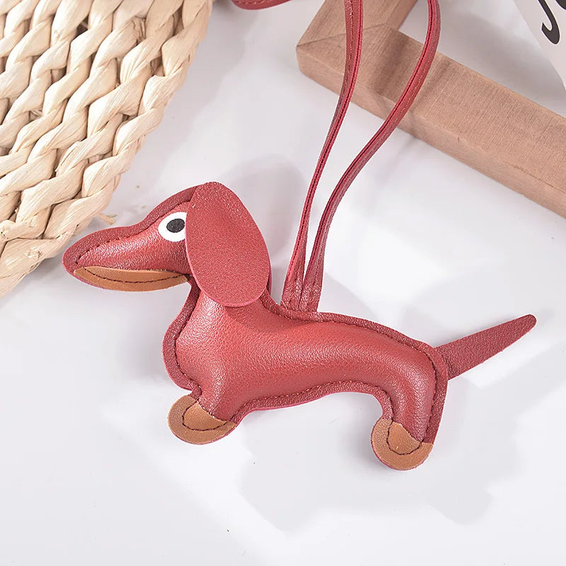 PU Leather Dog Keychain