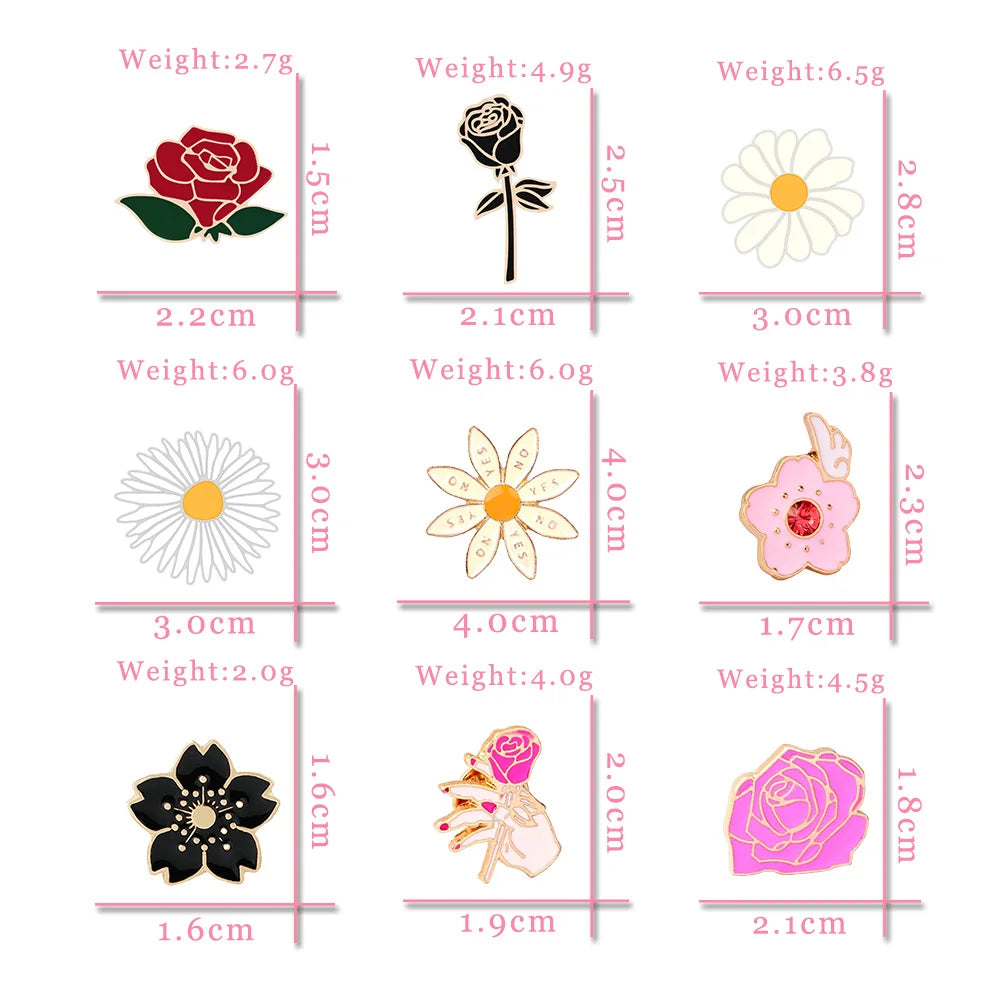 Cute Flowers Series Pins